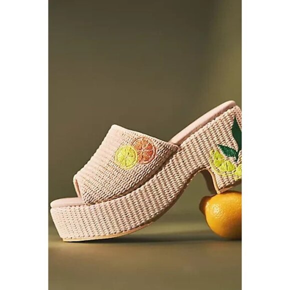 Matisse x Anthropologie Embroidered Fruits Platform Heels Citrus 11 - Picture 5 of 5